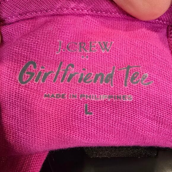 Women's J. Crew "Girlfriend Tee" Pink Short Sleeve Top | Size Large - Picture 8 of 9